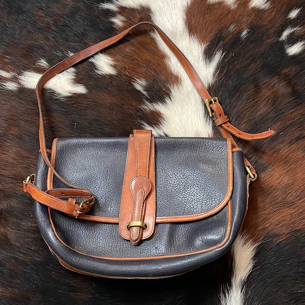 Vintage Dooney and bourke navy equestrian tote